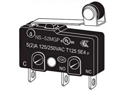 Microinterruptor de três molas com intervalo de 2 mm