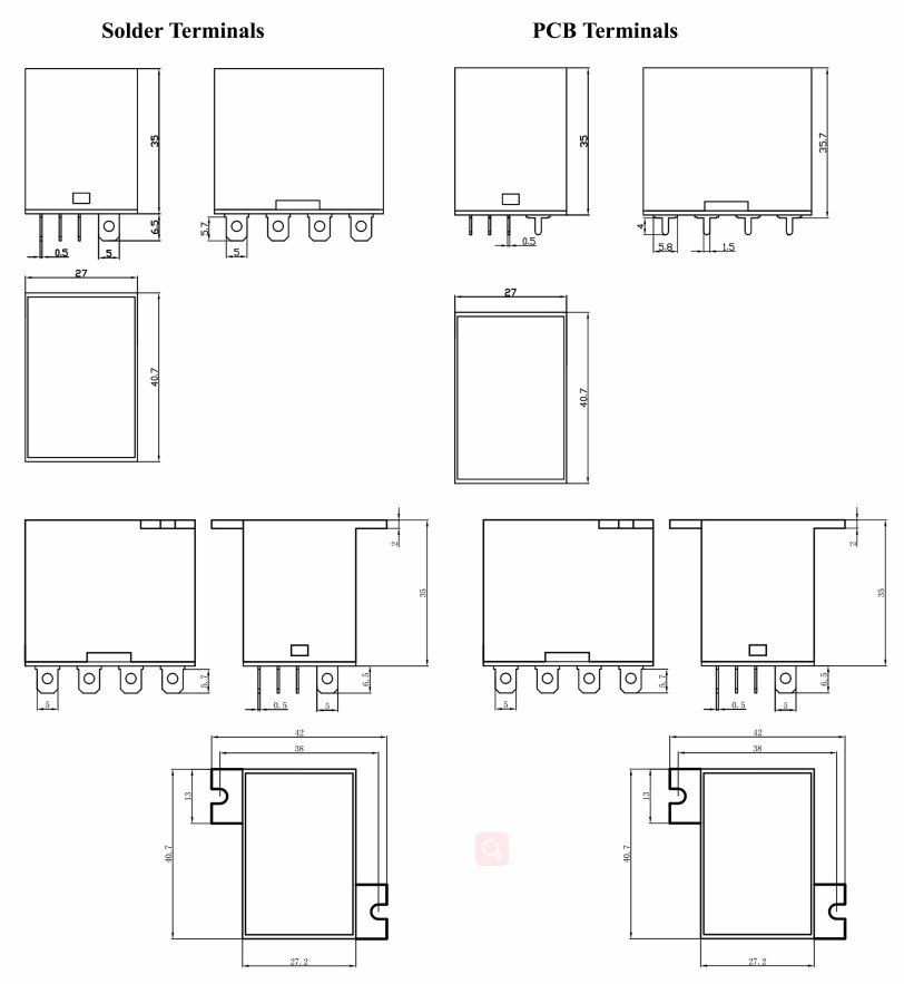 Rel&eacute; de uso geral de bobina &uacute;nica Mini 15A
